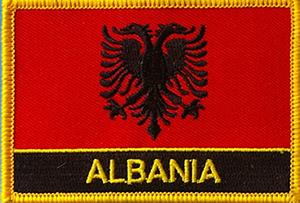 Albania w Name Rect Flag Patch