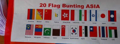 Asia Country Flag Bunting