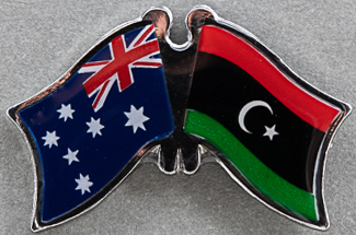 Australia - Libya Crossed Flag Badge