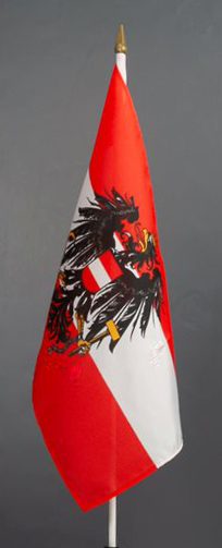 Austria with Eagle Hand Held Flag