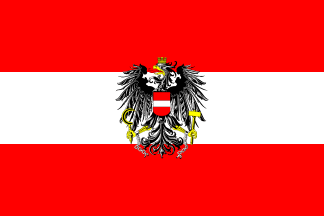 Austria with Crest Flag