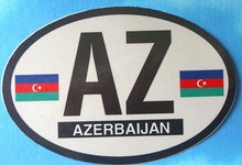 Azerbaijan Flag Decal Oval