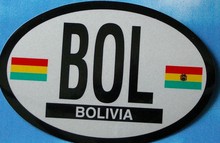 Bolivia Flag Decal Oval