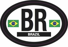 Brazil Flag Decal Oval