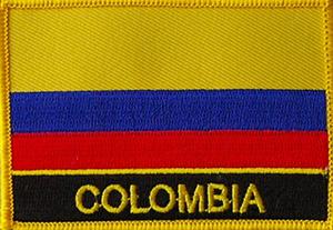 Colombia w Name Rect Flag Patch