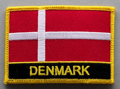 Denmark w Name Rect Flag Patch