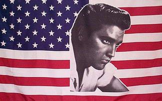 Elvis on USA Flag