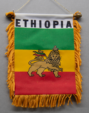 Ethiopia w Lion Mini Car Flag