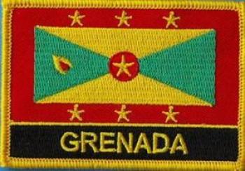 Grenada w Name Rect Flag Patch