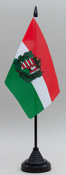 Hungary with Crest Desk Flag