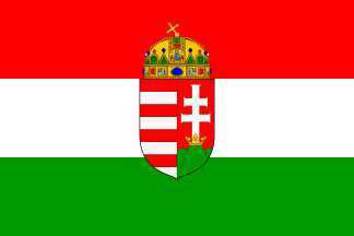 Hungary with Crest Flag
