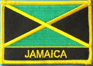 Jamaica w Name Rect Flag Patch