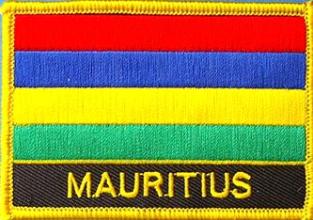 Mauritius w Name Rect Flag Patch