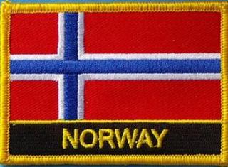 Norway w Name Rect Flag Patch