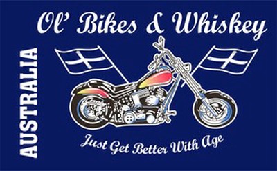 Ol  Bikes Whiskey Flag