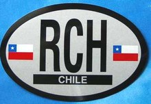 Chile Flag Decal Oval