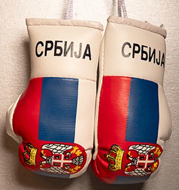 Serbia in own language Mini Boxing Gloves