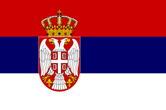 Serbia with Crest Flag