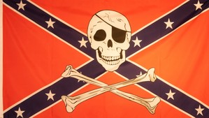 Skull and Bone on Rebel Flag