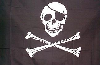 Skull Cross Bone w Eyepatch Flag