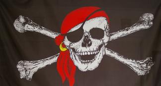 Skull Red Scarf Flag