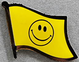 Smiley Face Flag Pin