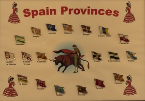 A complete set of 19 Spain Provincial Pins