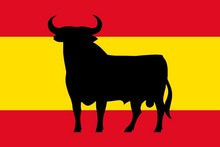 Spain Flag with Bull