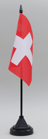 A -Swiss National Desk Flag 12x12cm