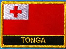 Tonga w Name Rect Flag Patch