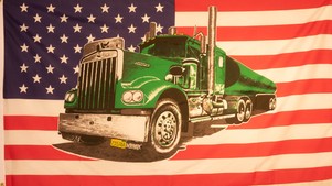 Truck on USA Flag