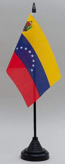 Venezuela Desk Flag w Emblem